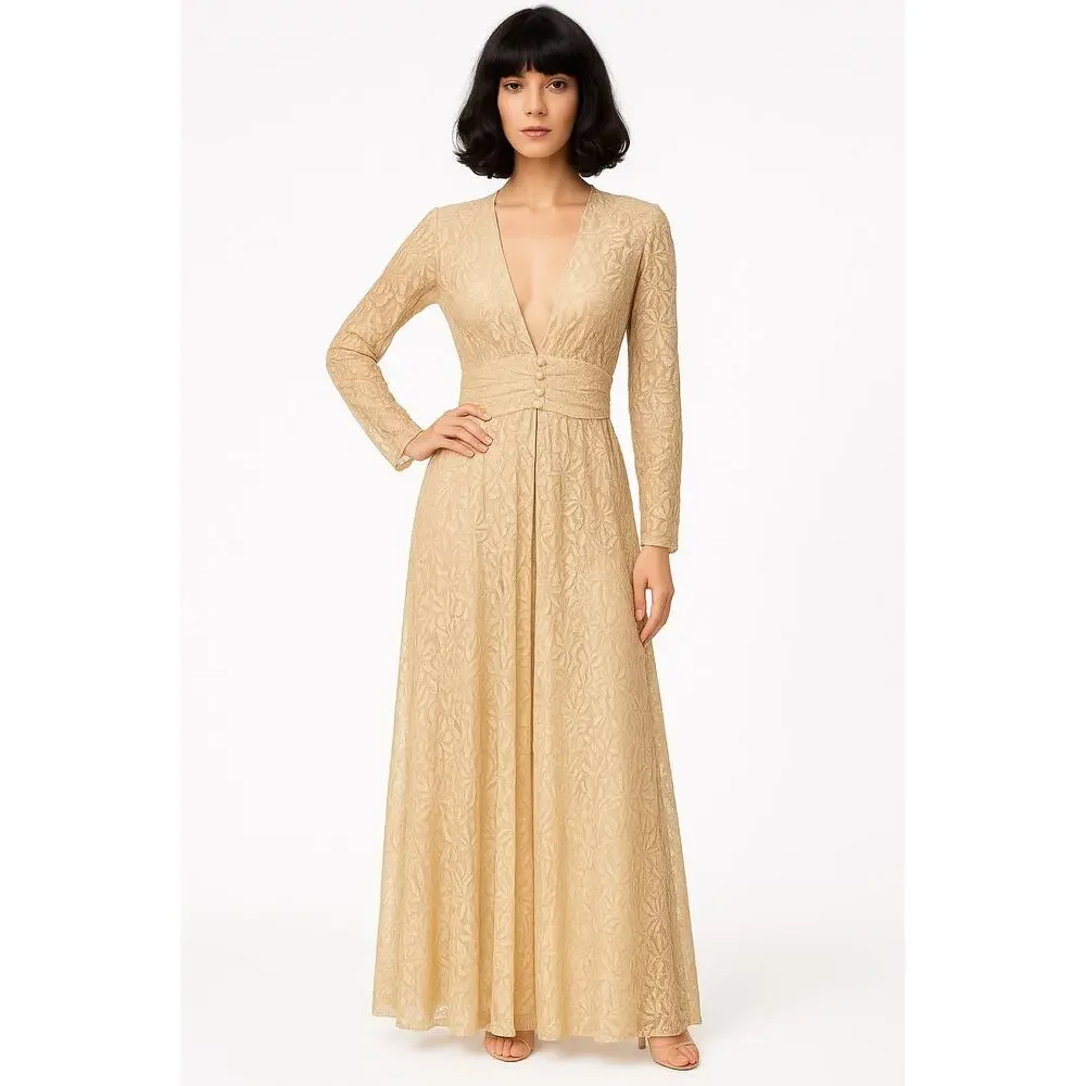 Vintage 1960s French Lace Gown Robe • Centre National du Costume medium